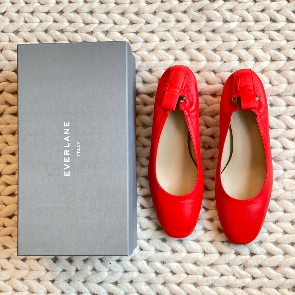 Everlane The Day Heel, red, size 7.5